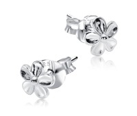 Flowers Shaped Silver Ear Stud STS-5537